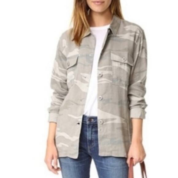 Rails Everette Camo Women’s Shirt Greens Linen Blend Buttons Lightweight Size S - Picture 1 of 7